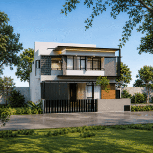 Desain rumah modern 2 lantai