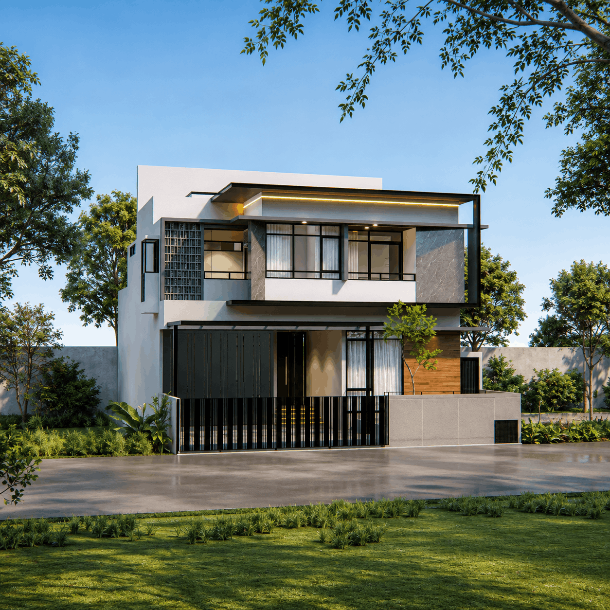 Desain rumah modern 2 lantai